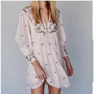 Free people Bali Golden Sun Mini Dress